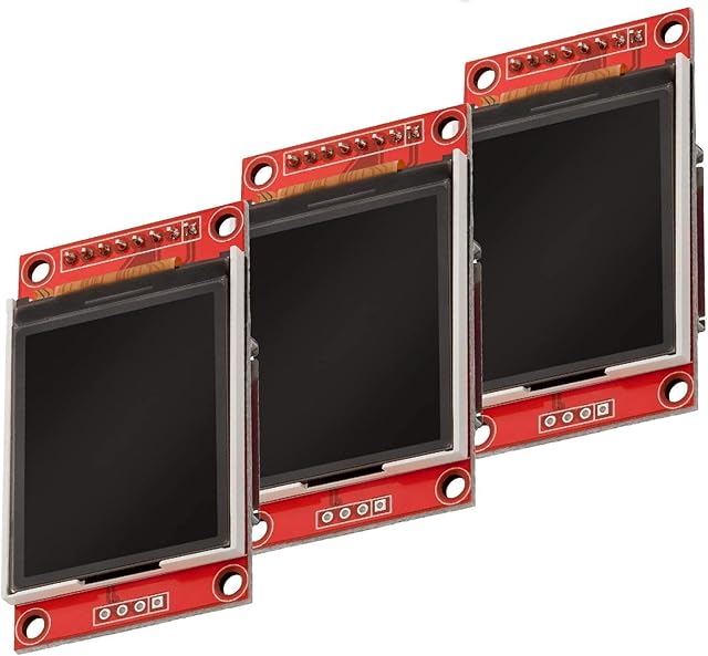 AZDelivery 1.8 inch SPI TFT ST7735 LCD Serial Port Display Module 128x160 pixels PCB 50mA compatible with Arduino Including E-Book! (Pack of 3)