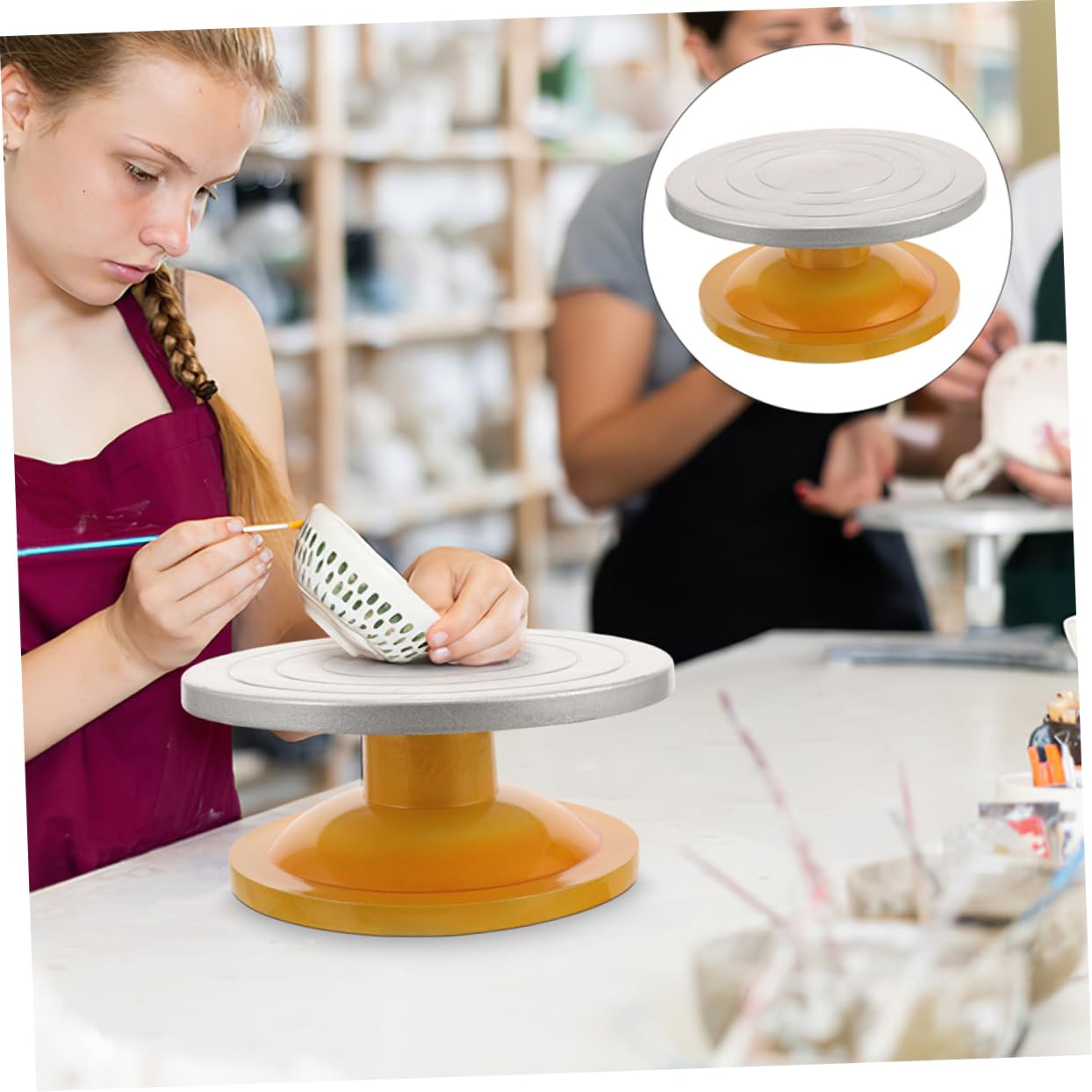 2 Pezzi Rotanti Tavolo Girevole per Decorare Torte Supporto Stabile per Torta Strumento Preparazione di Torte