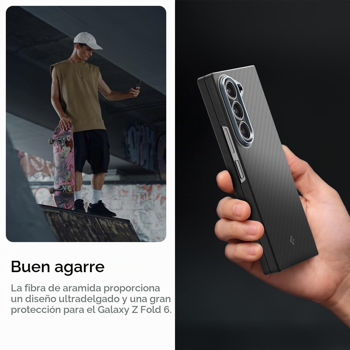 Spigen Funda Air Skin Aramid para Samsung Samsung Galaxy Z Fold 6 | Negro