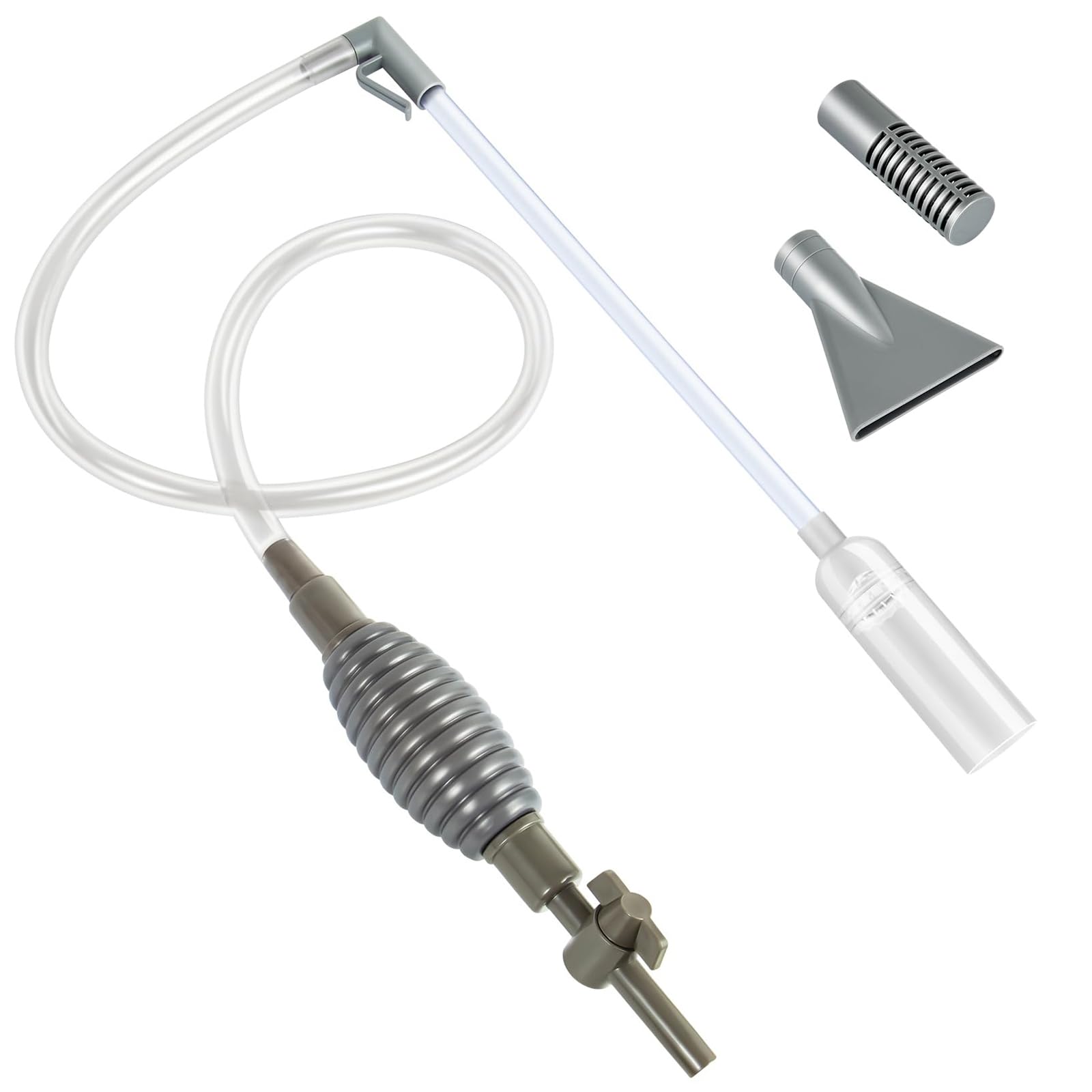 Aquarium Sifonator, 1.7 m Mulmsauger Aquarium, Vacuum Cleaner for Aquarium, mit Handpumpe, Vacuum Cleaner Siphon with Siphon and Gravel Cleaner, Cleaner, Maintenance Accessory