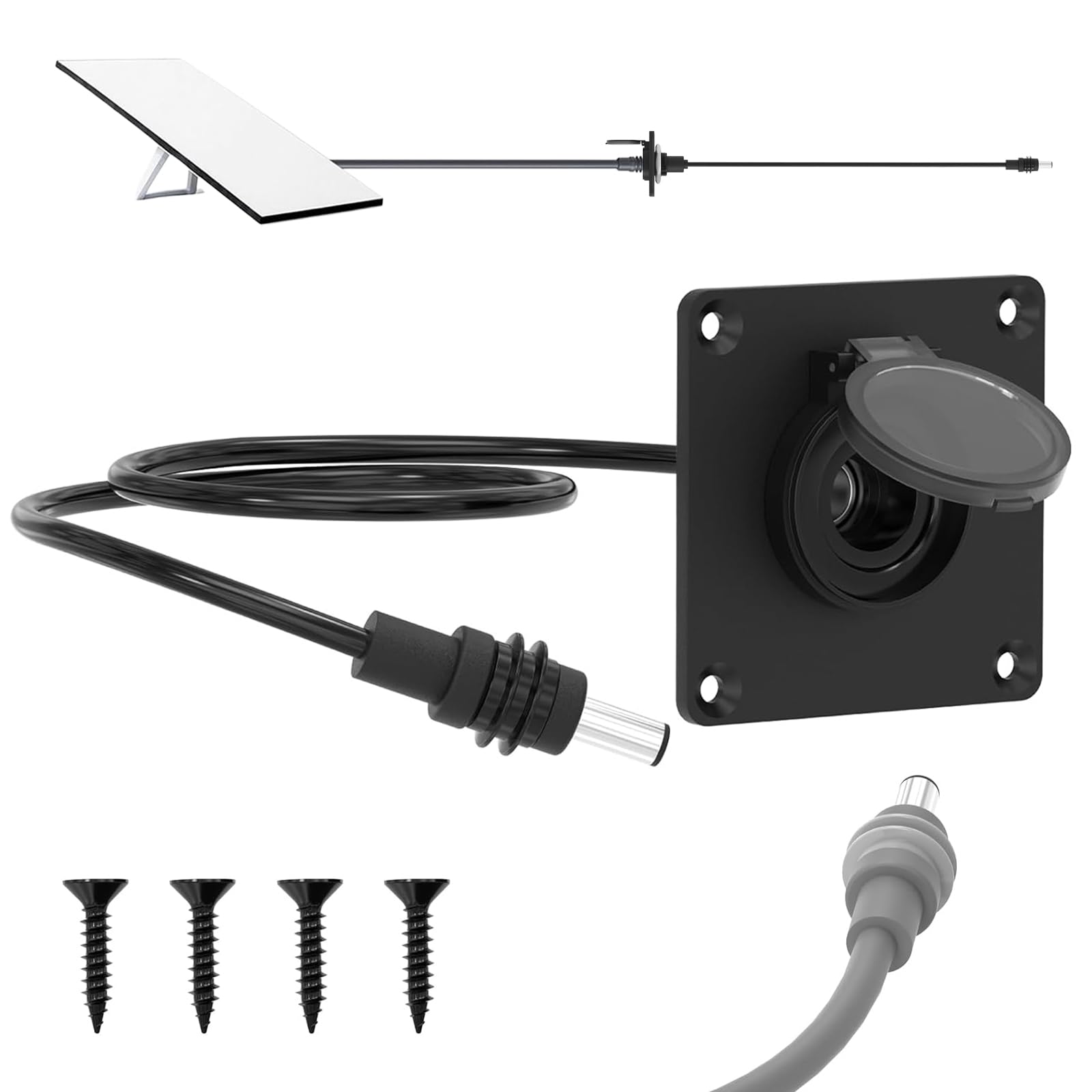 Starlink Mini kit de passage mural en aluminium IP67 étanche 5,5 x 2,1 mm CC femelle pour camping-car, van, bateau, boîte de batterie, prise de courant