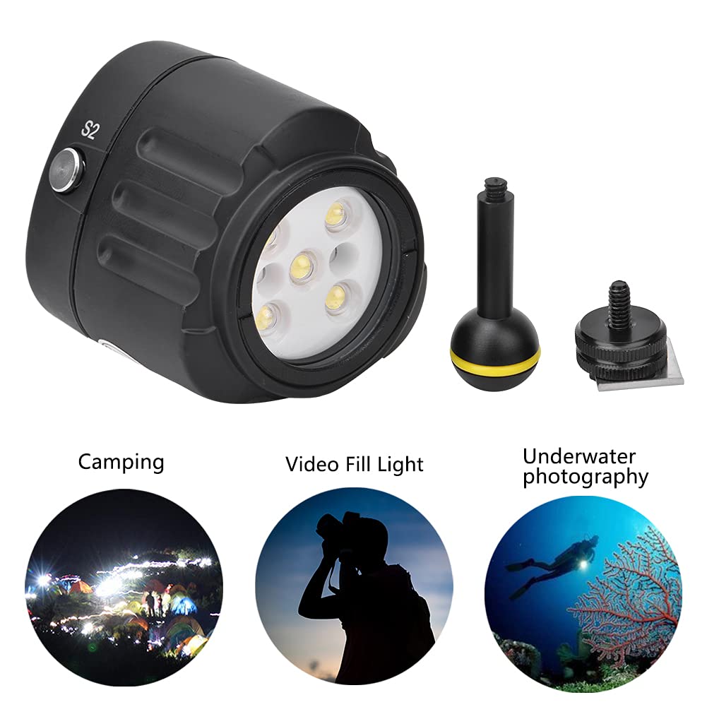 Cyrank Luce Subacquea, Luce Subacquea Ad Alta Potenza Luce Video a LED da 130 Piedi Luce Notturna di Riempimento Luce Subacquea Impermeabile Ipx8 per Action Cam