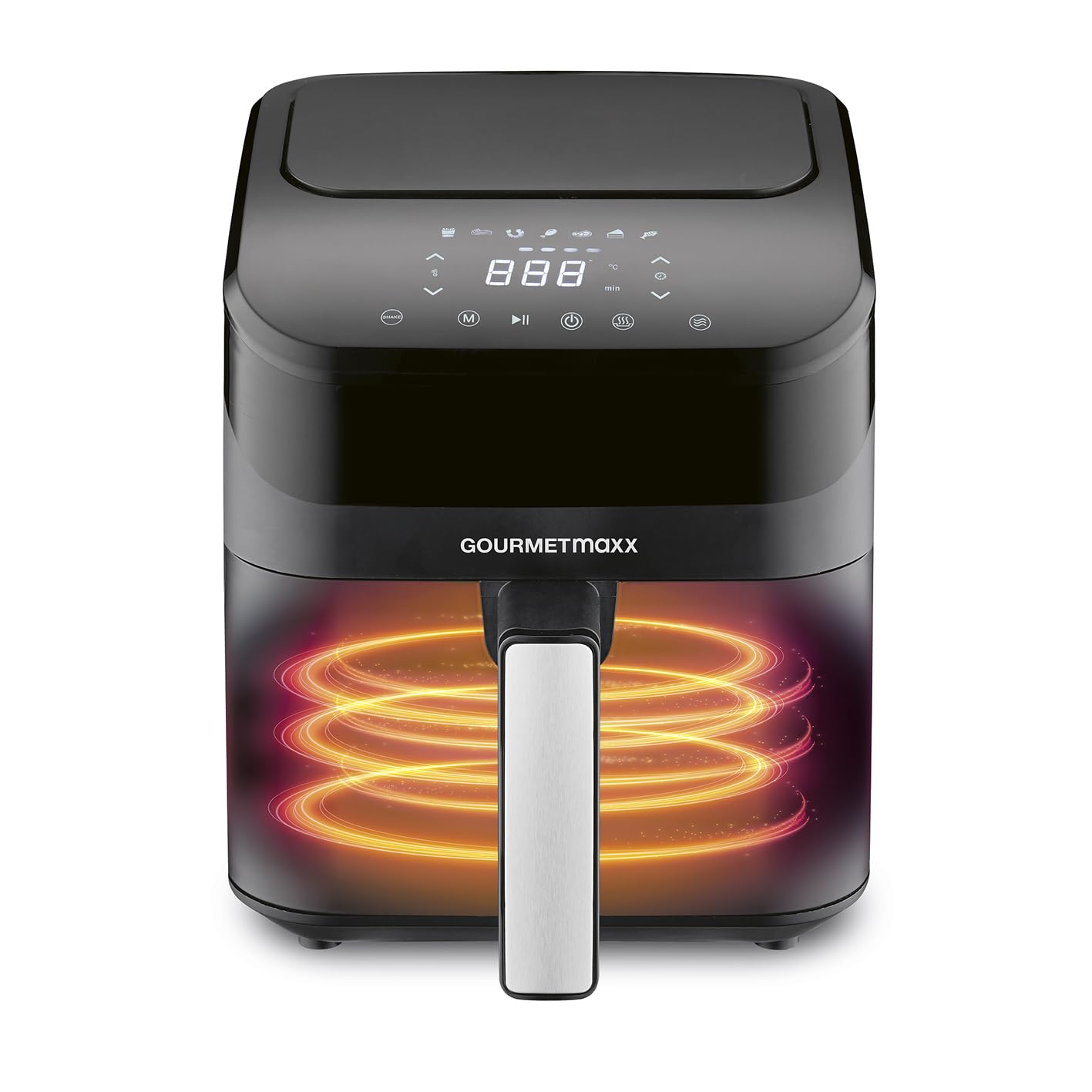 GOURMETmaxx Freidora de aire caliente digital de 4 litros, airfryer con temporizador y pantalla táctil, freidora con funciones y programas versátiles, freidora de ahorro de energía, prácticamente sin