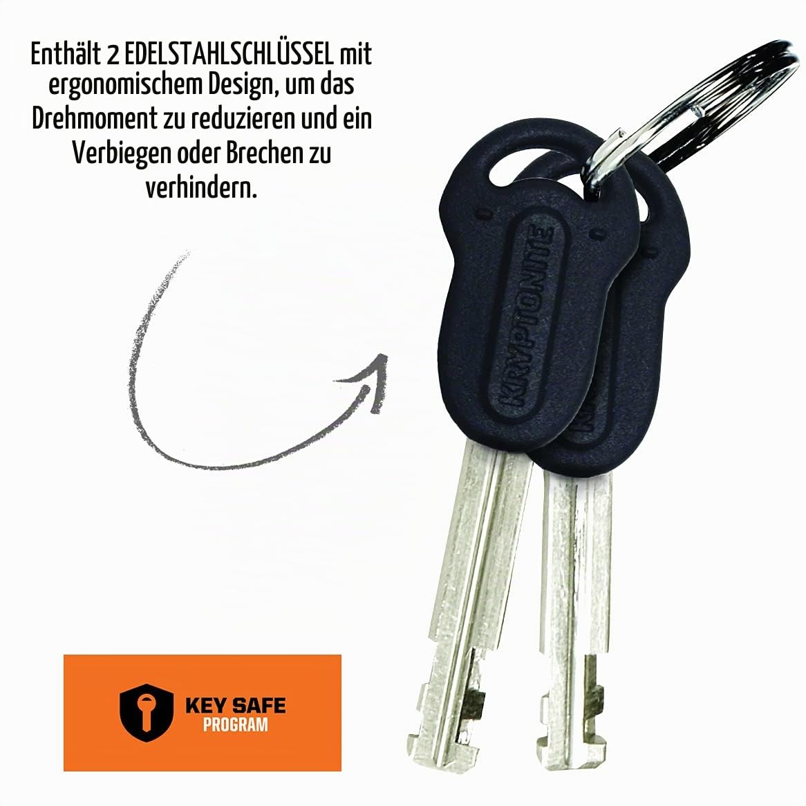 Kryptonite Kryptolock LS Bügelschloss aus gehärtetem Stahl mit Flexframe-Halterung, extra langer Bügel, Sicherheitslevel 6/10, für Fahrräder und Scooter, 1,47 kg, 10,2 x 29,2 cm