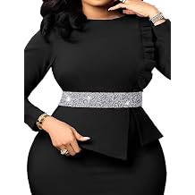 Abien Rhinestone Belts for Women Plus Size Crystal Belt Silver Rhinestone Stretch Waist Belt for Dress Formal