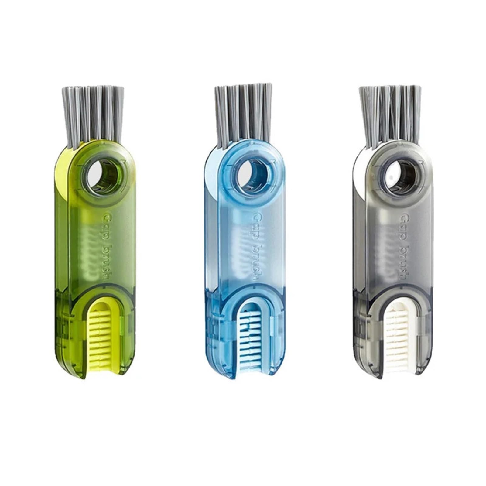Cepillo de Limpieza Multifuncional 3 en 1 en Forma de U for Tapas de Tazas, termos y Tapones de Botellas.(Blue,3pcs)