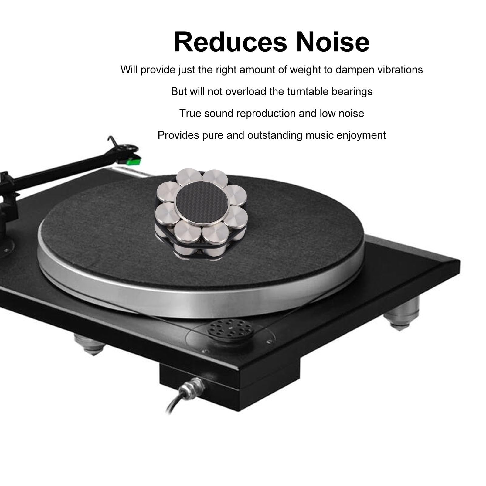 Stabilizzatore di Peso per Dischi HiFi Morsetto per Giradischi in Vinile in Acciaio Inossidabile Professionale per DJ e Amanti del Vinile Facile da Usare e Durevole