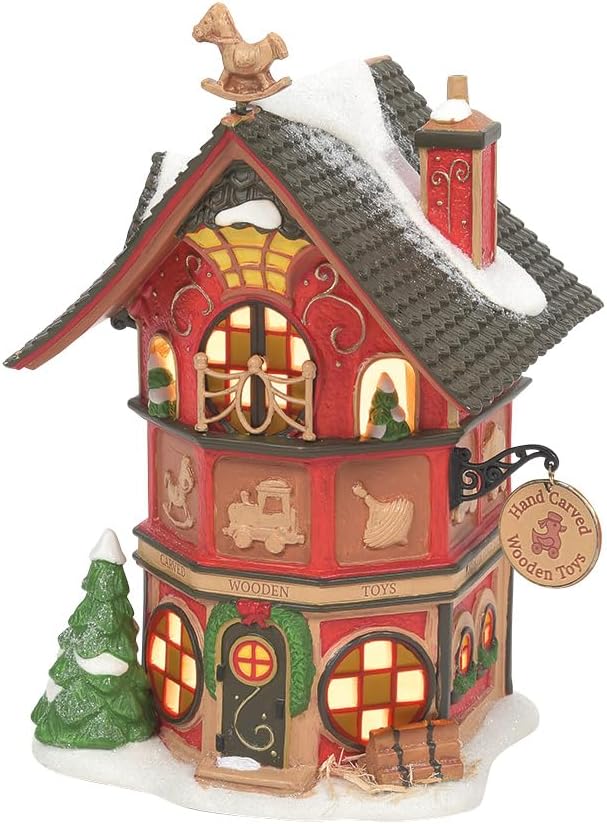 Department 56 North Pole Village Finest Wooden Toys Lit Building, 6.73 Inch, Multicolor