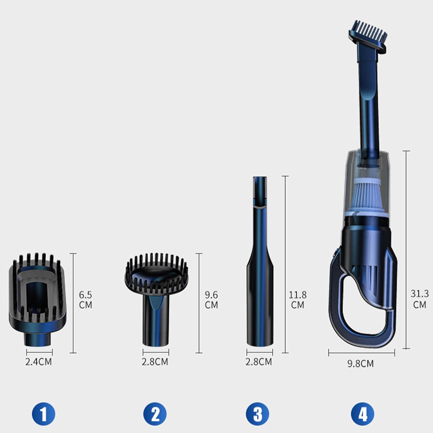 Car Vacuum Rechargeable - Cordless Handheld Cleaner | Multi-Functional Dust Vacuum Powerful Suction Portable Design for Car Interior Floor Bookshelf Home Travel Office Use