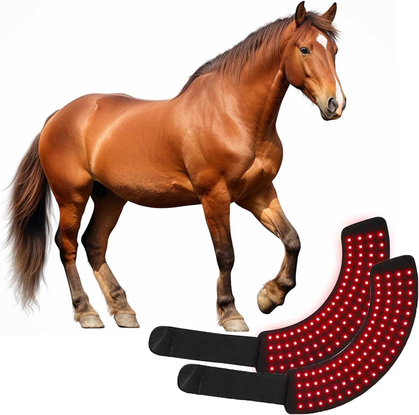 Red Light Therapy Device for Horses Infrared Care Boots for Muscle and Joint Pain Relief Accelerates Recovery from Strenuous Exercise and Wounds (2pcs)