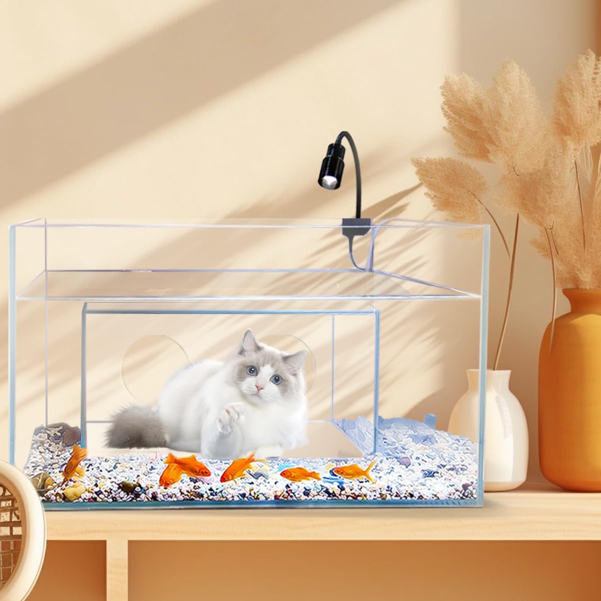 Cat House&Condos Toy Fish Aquarium Tank,Creative Funny