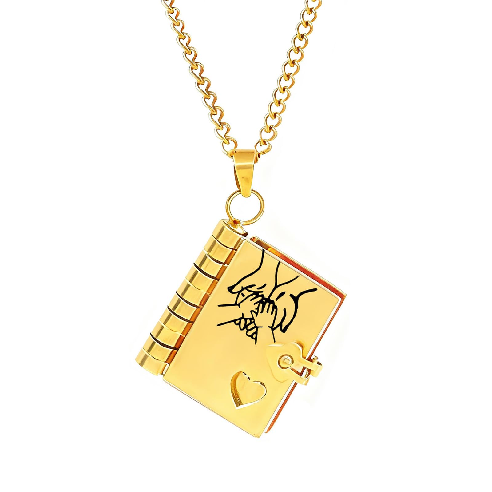 CCAIPU My Little Star Buch-Halskette – Geschenk für die Tochter Anhänger-Halskette mit 6 Seiten, Schmuck für die Tochter zum Geburtstag, zu Weihnachten oder zum Schulabschluss