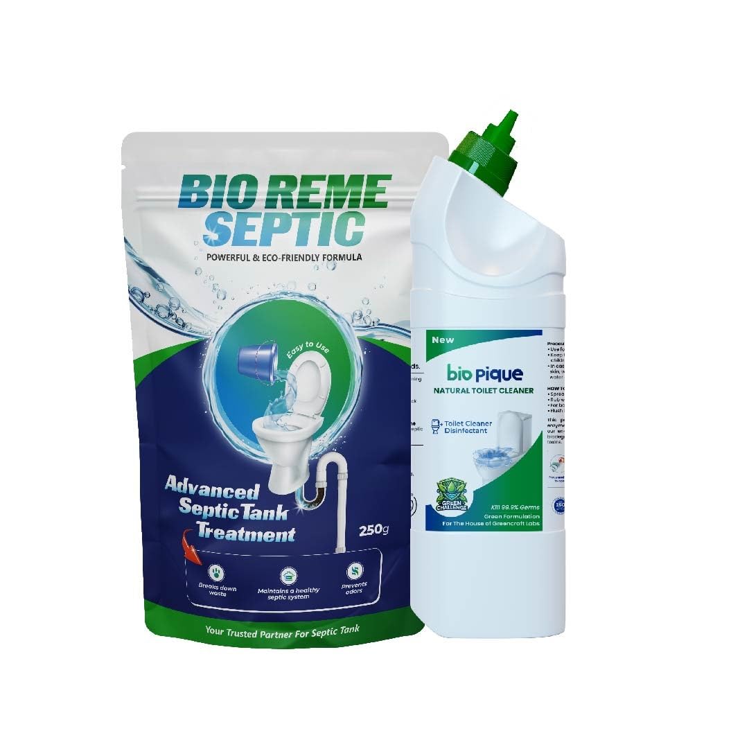 - Septic Tank Cleaner 250G + Toilet Cleaner 500Ml|Eco-Friendly|Natural