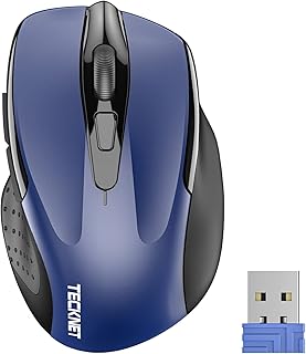 TECKNET Wireless Mouse, 2.4G Ergonomic Optical Mouse, Computer Mouse for Laptop, PC, Computer, Chromebook, Notebook, 6 Buttons, 24 Months Battery Life, 2600 DPI, 5 Adjustment Levels