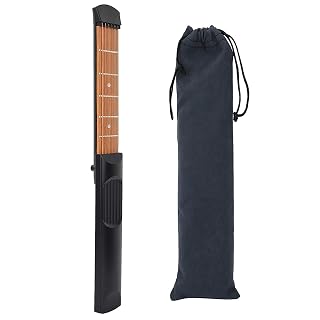 Cou d’entraînement de guitare de poche, mini guitare de poche portable, outil d’entraînement de la guitare, appareil d’entraînement de la mémoire des doigts rotatif, portable, sac à main gauche - Les Beatles, Paul McCartney, John Lennon, RIngo Starr, George Harrison