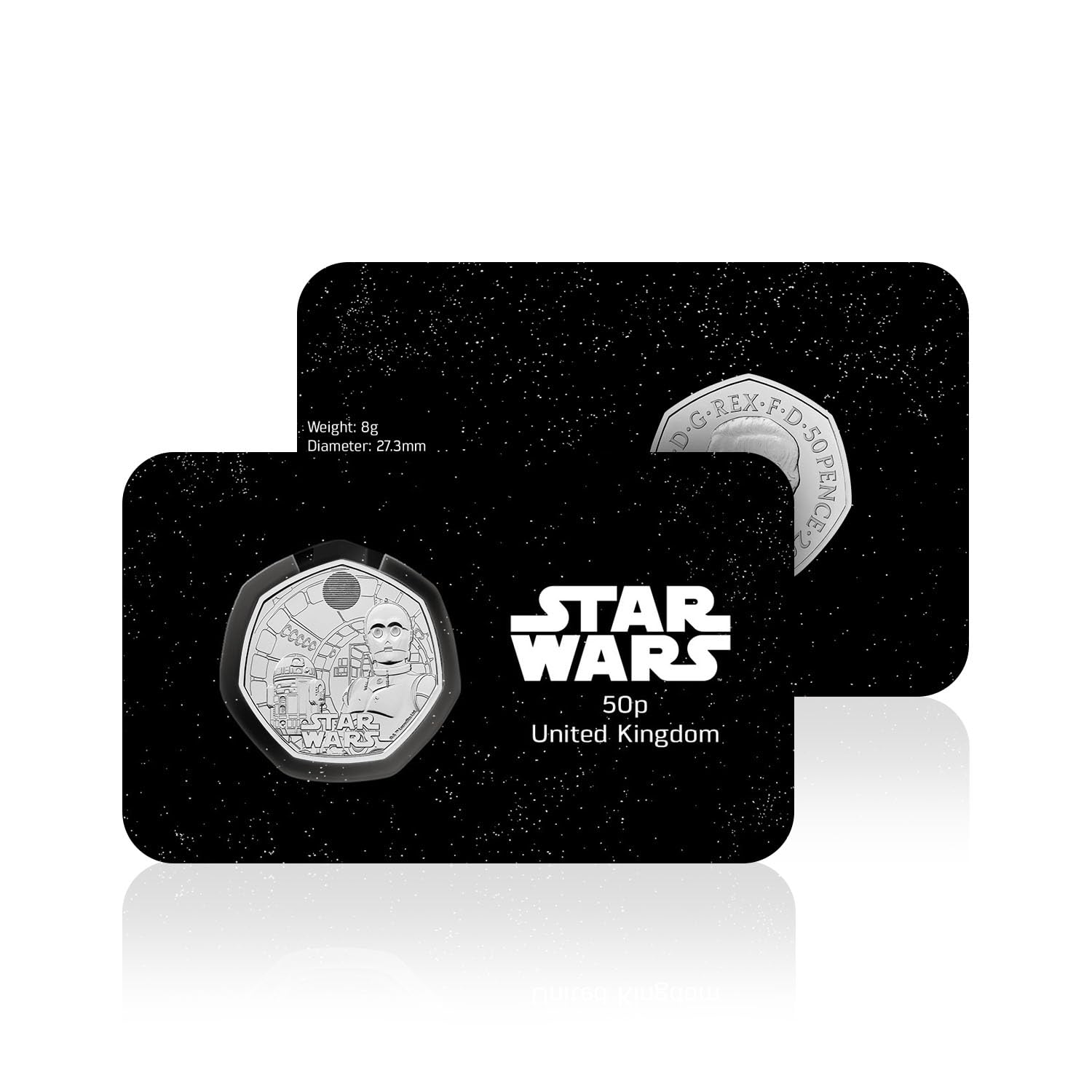 Royal Mint R2-D2 and C-3PO Star Wars Coin Brilliant Uncirculated BU 50p 2023 UK