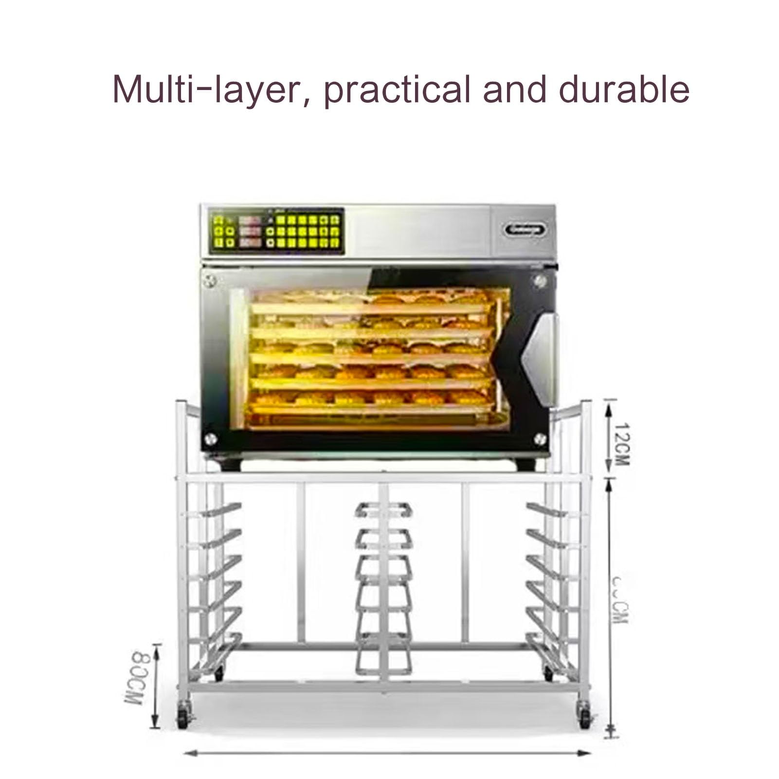 Genérico De Velocidad Para Panadería, Carrito De Bandejas De Alimentos, Carro Bandejero, Bandejas No Incluidas, 5/6 Niveles, 4 Ruedas, Para Hornear Comerciales Y Panaderos(6 tier)
