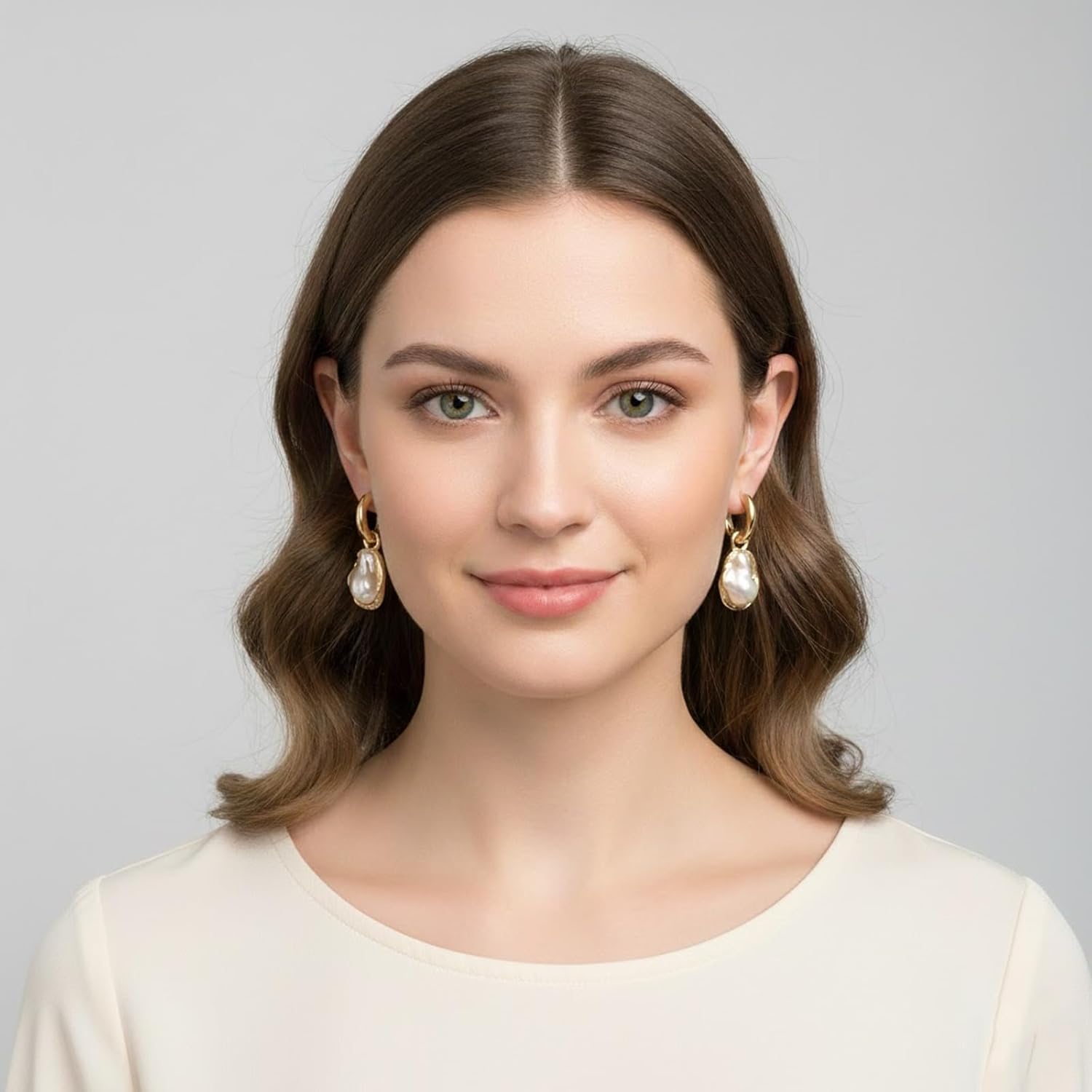 Baroque Pearl Earrings for Women, Irregular Dangling Jewelry, Vintage Bridal Wedding Drops, Elegant Aesthetic Ornaments for Anniversary Party Banquet Present Decoration Apparel - Image 4