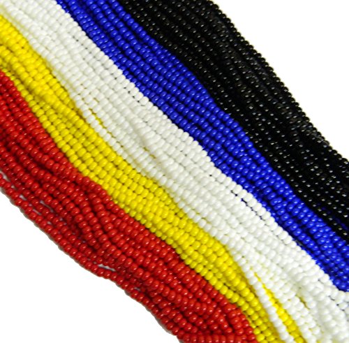 Czech 11/0 Glass Seed Beads - Opaque Primary Mix (5 X 6-String Hanks) Preciosa Jablonex