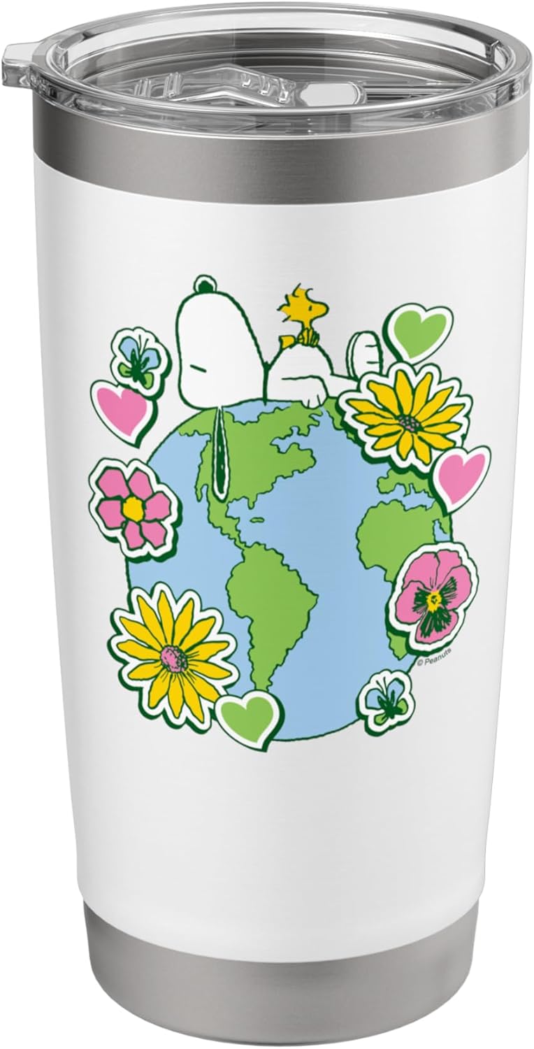 Snoopy Woodstock Love Earth Stainless Steel Insulated Tumbler