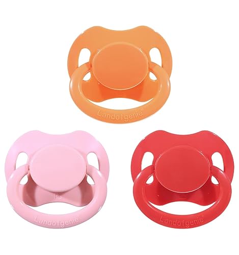 Miniatura 12 de Landofgenie Gran escudo de tamaño adulto chupetes conjunto mariposa en forma de Cutie Chupete 3 Pack - Negro+Rosa+Púrpura