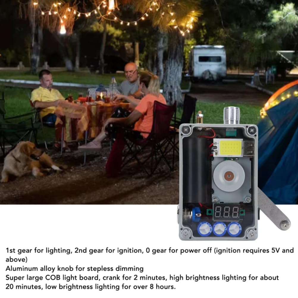 Generatore a manovella Manuale Portatile Multifunzione per Esterni Generatore a manovella con Ricarica USB Alimentatore di Sopravvivenza di Emergenza per Viaggi, esplorazione