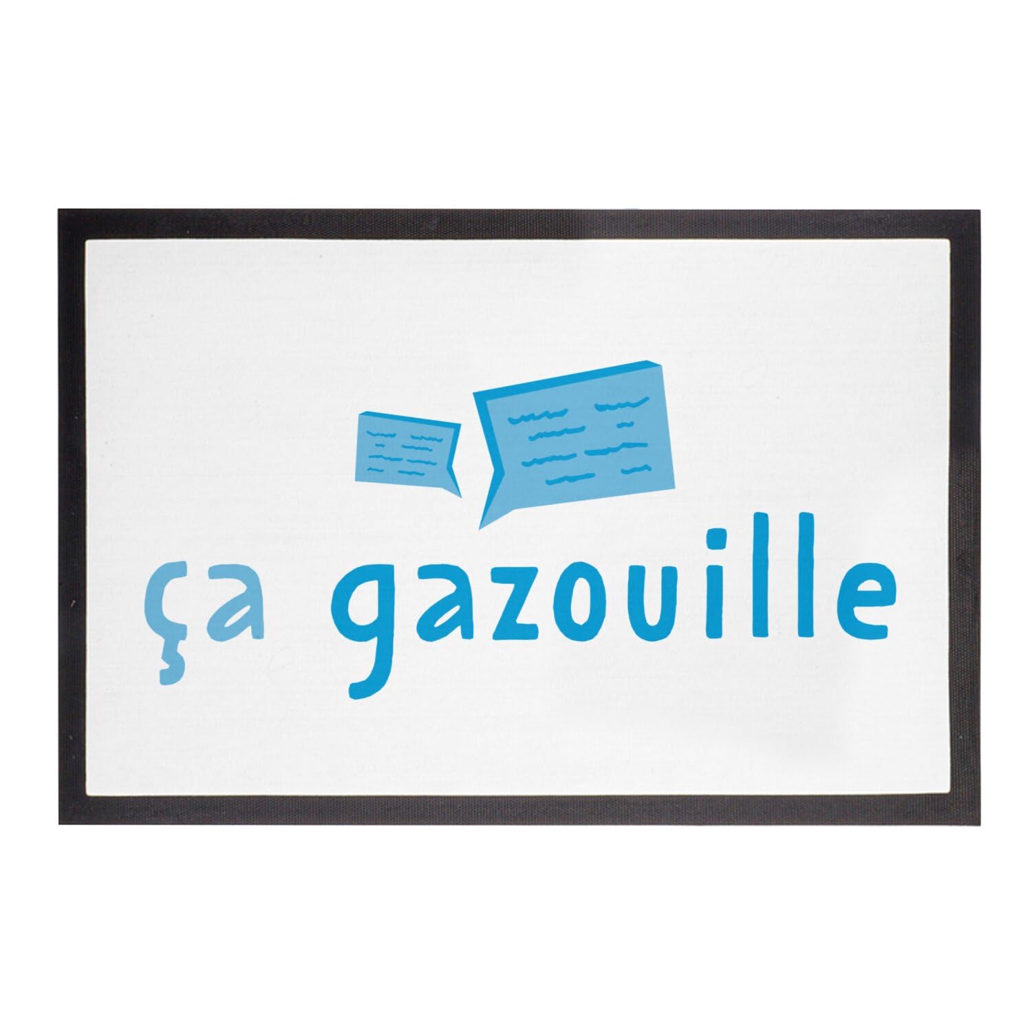 Paillasson blanc grand format 75x50cm motif bébé Ca Gazouille