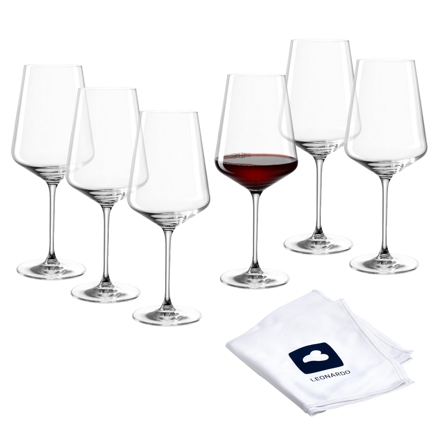 Verres à vin rouge grand format Leonardo Pucini résistants lavables lave-vaisselle lot de 6