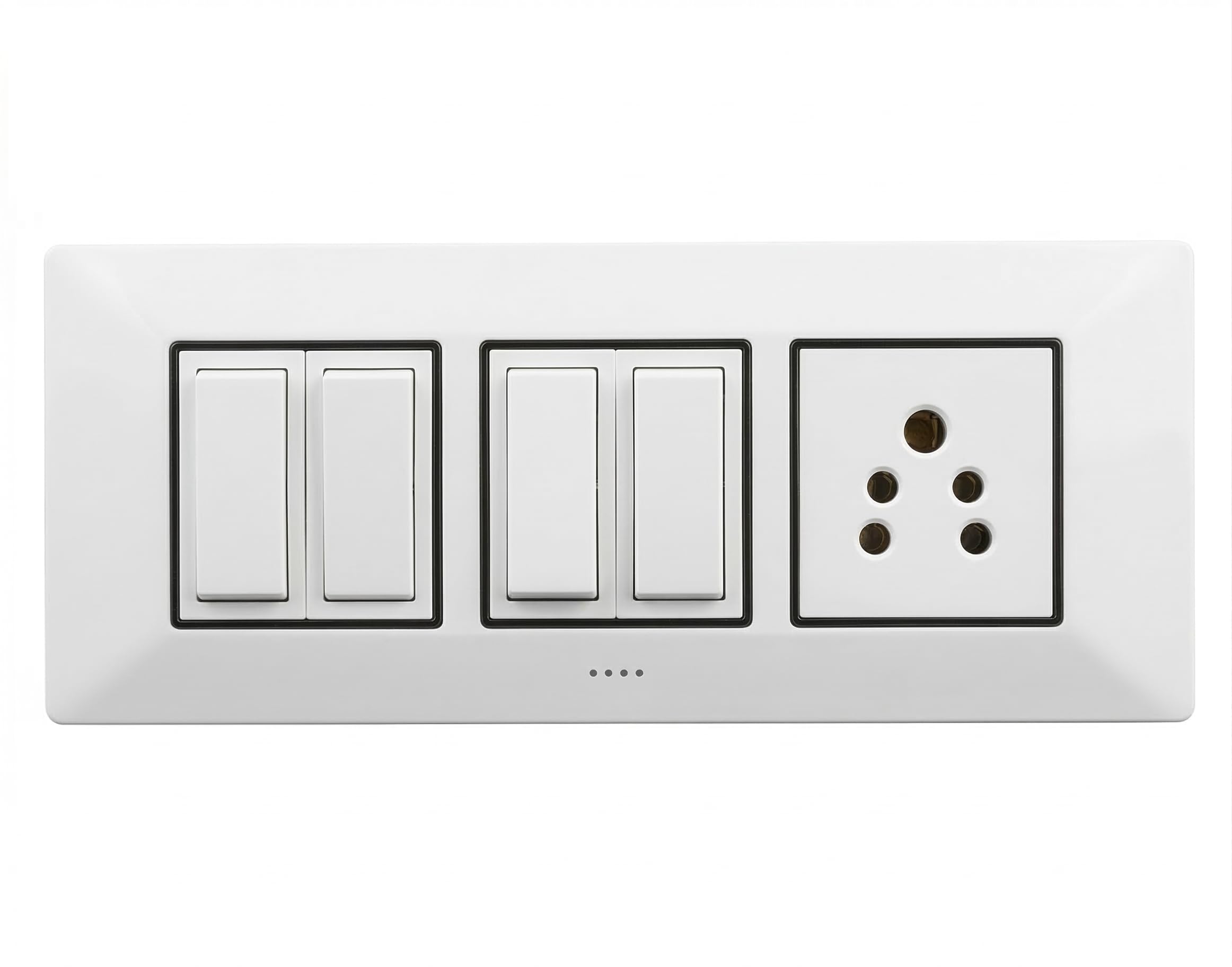Modular Switch Board: 4 Switches and 1 Socket, Premium Electrical Wall Plate for Modern Home and Office Interior Connectivity and Control.-image-28