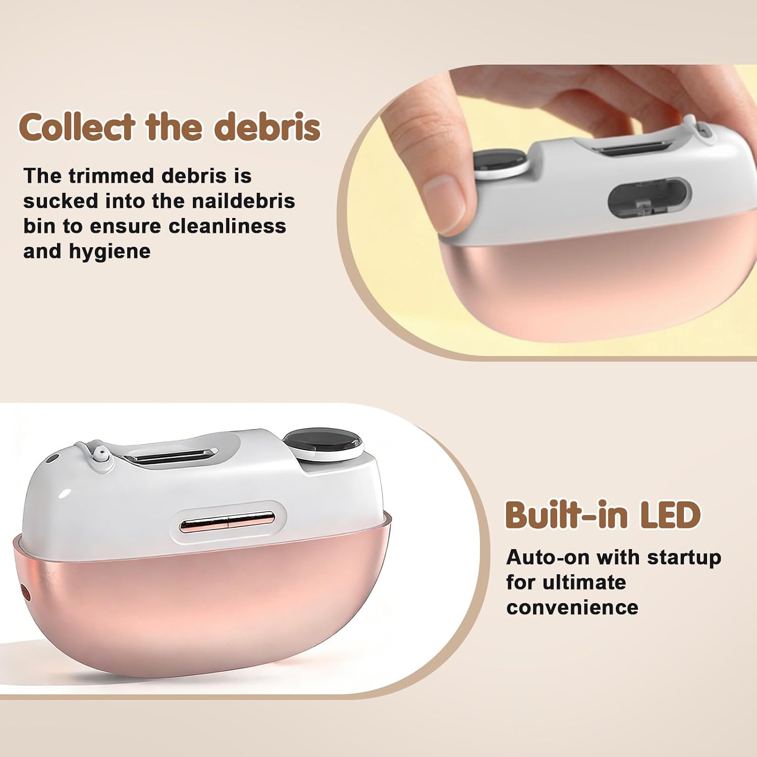 Adjustable Blade Opening Electric Nail Clip (Pink)
