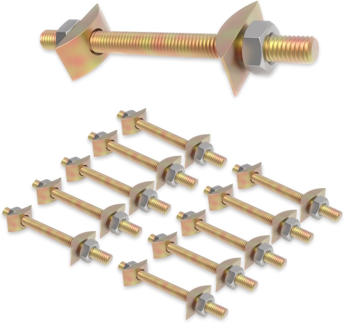Furniture Fastening Connectors: Secure Countertops, Butcher Blocks, Tables and Bed Frames with Bolt and Nut Hardware, Draw Bolts and Miter Bolts,Metric-M8(Yellow)