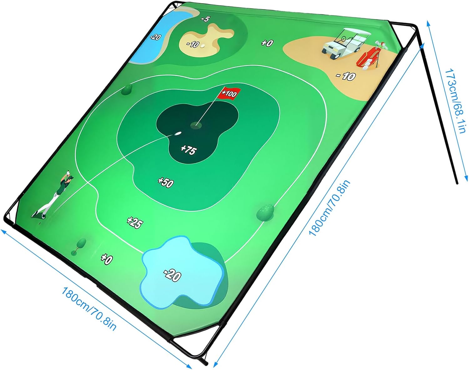 70"x70" Golf Chipping Game Set with Hitting Mat & 20 Grip Balls, Backyard Indoor/Outdoor Practice Training Kit for Adults, Family, Beginners – Portable Sticky Target Golf Game