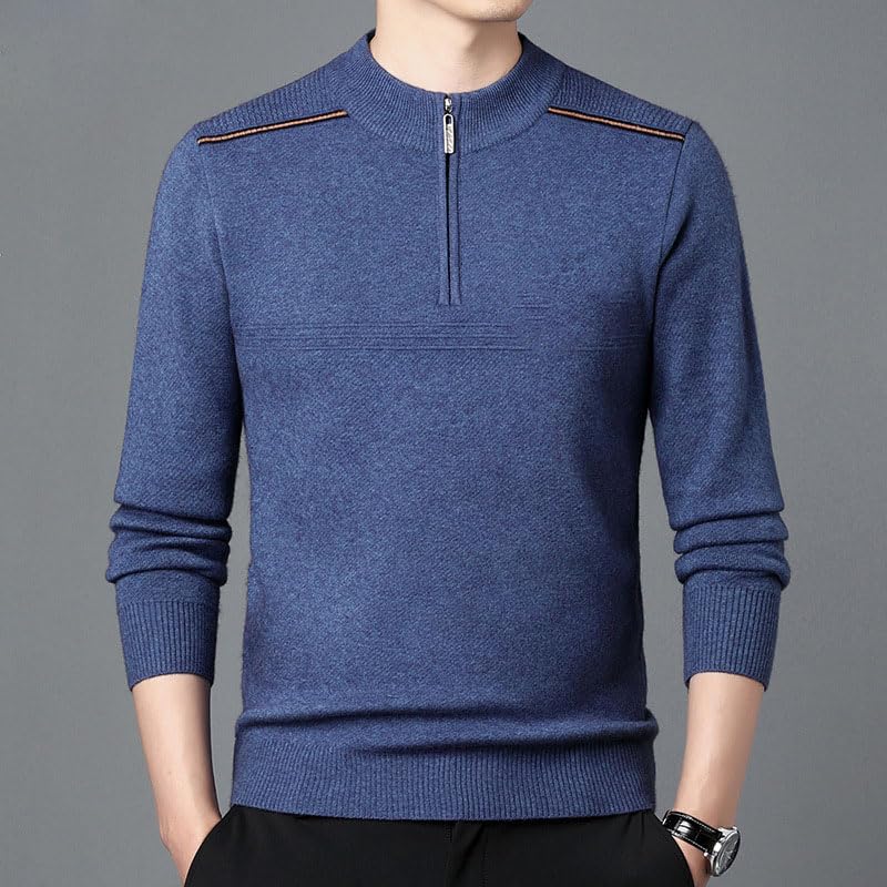Men's Sweater Winter Half Turtleneck Thickened Warm and Comfortable Bottoming Knit Sweater2
