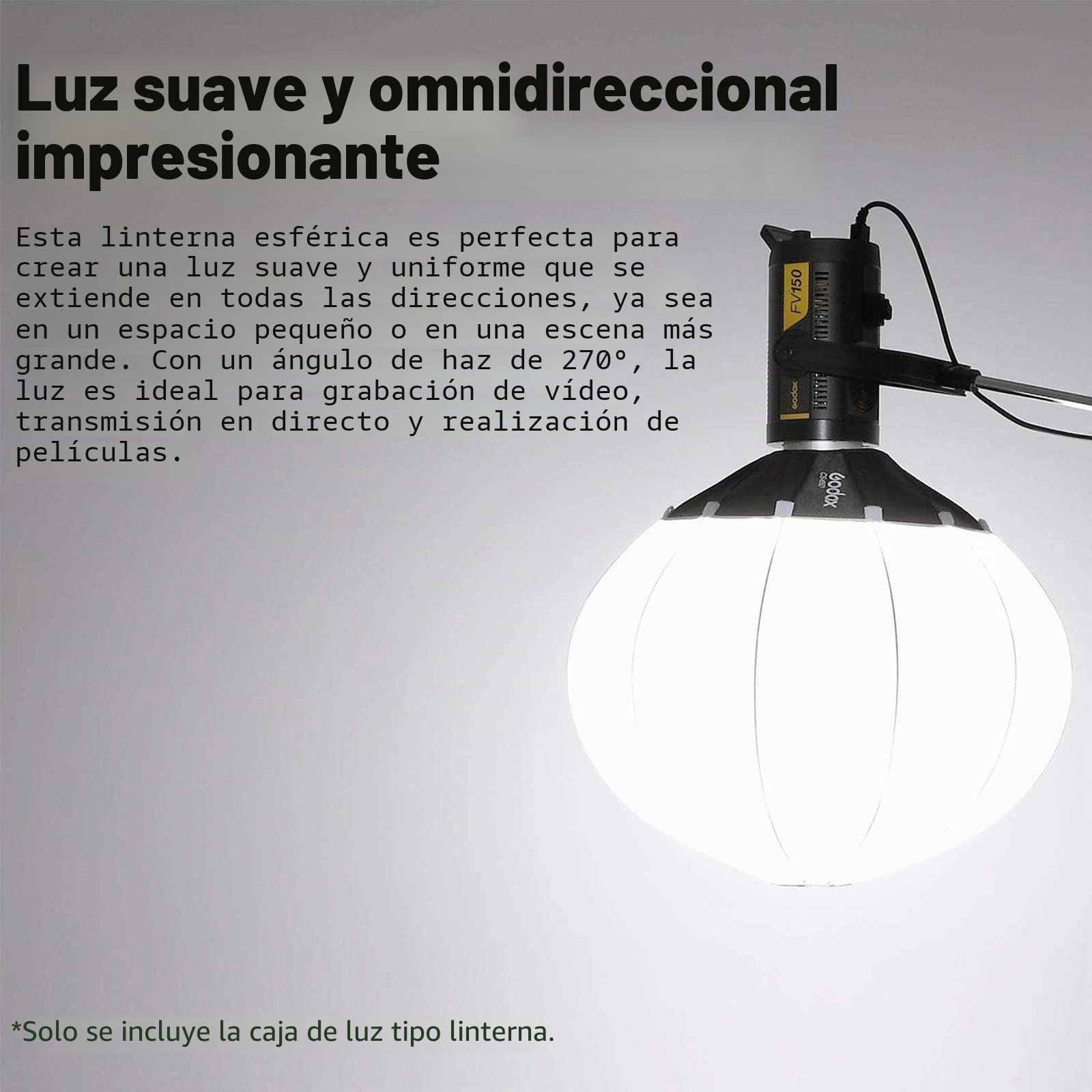 GOODOX CS-65D Softbox de Linterna Monte de Bowens 65cm | Instalación Rápida de 65 cm Softbox de Globo Plegable para Fotografía de Iluminación Continua de Estudio de Retrato