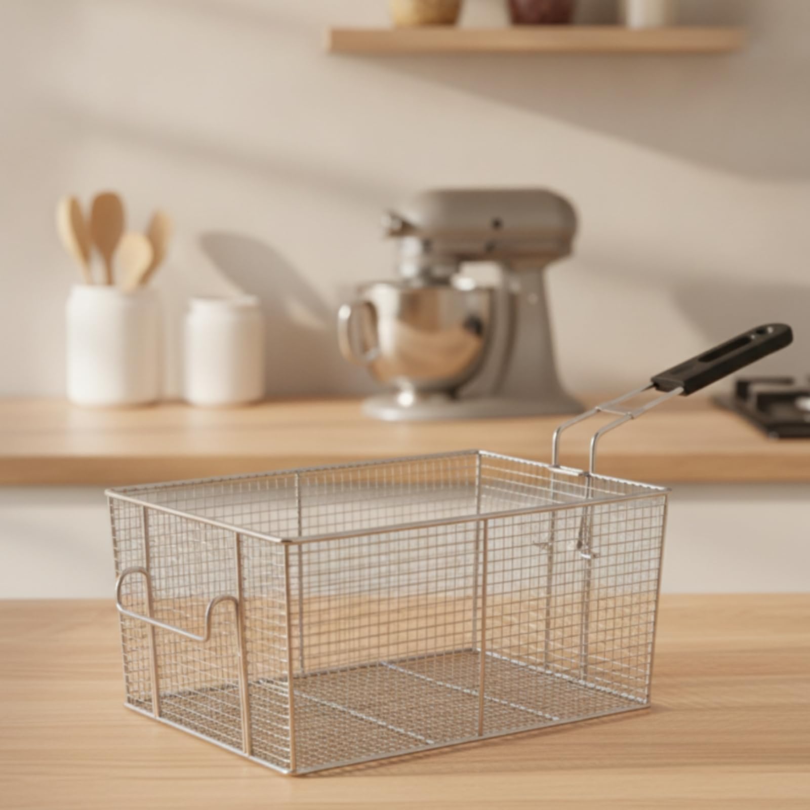 Cesta Freidora con Mango Antióxido, 27 25 13 Cm, 11 Litros Acero Inoxidable