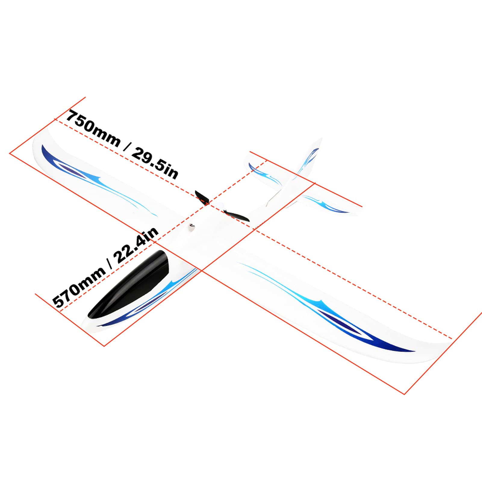 Zdalnie Sterowany Samolot 2.4G Zdalnie Sterowany Samolot Stałopłat Zdalnie Sterowany Samolot dla Dzieci (BLUE)