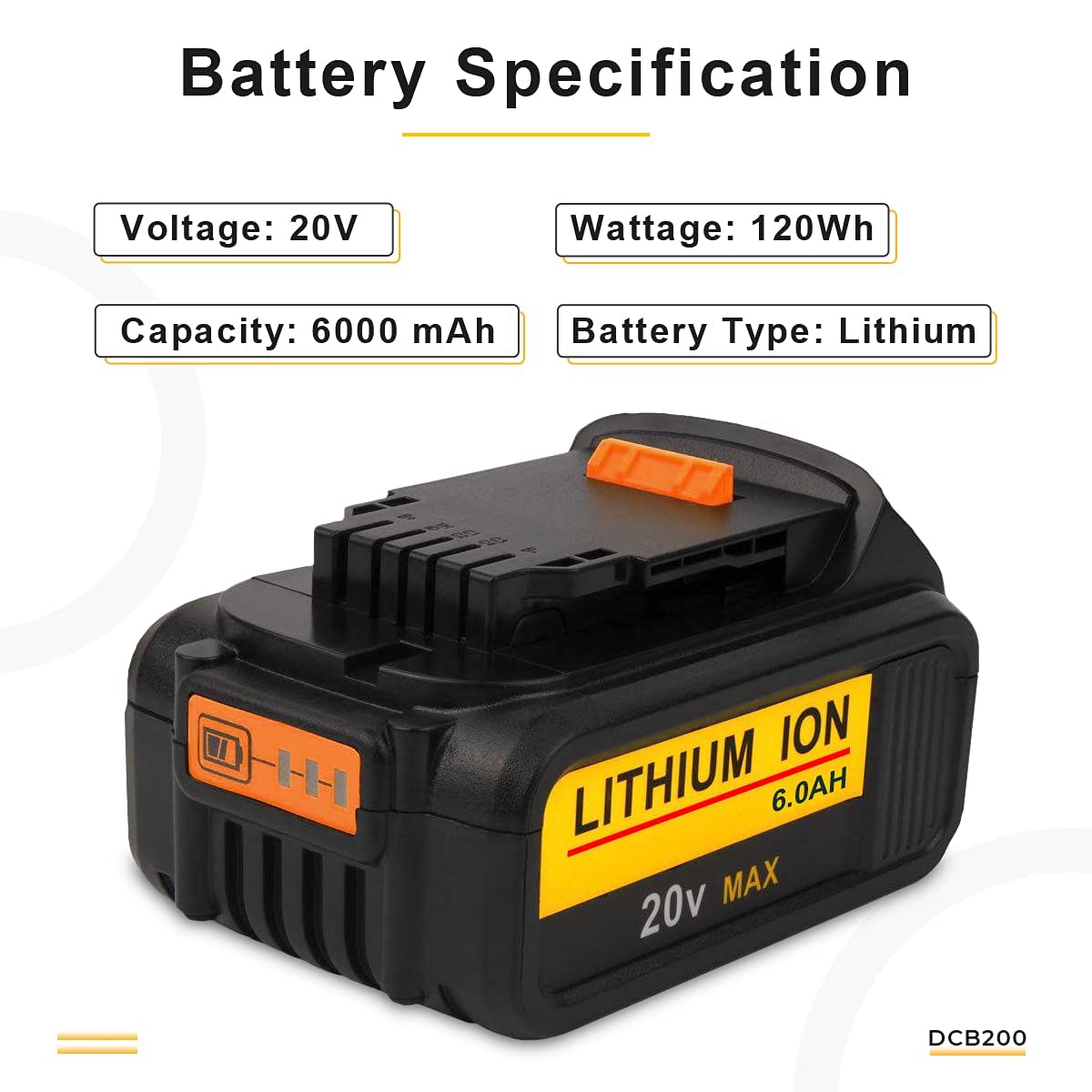 4 sztuki 18 V 6,0 Ah akumulator zapasowy do akumulatora Dewalt DCB184 DCB184B-XJ DCB180 DCB181 DCB182 DCB183 DCB185 18V XR akumulator do elektronarzędzi