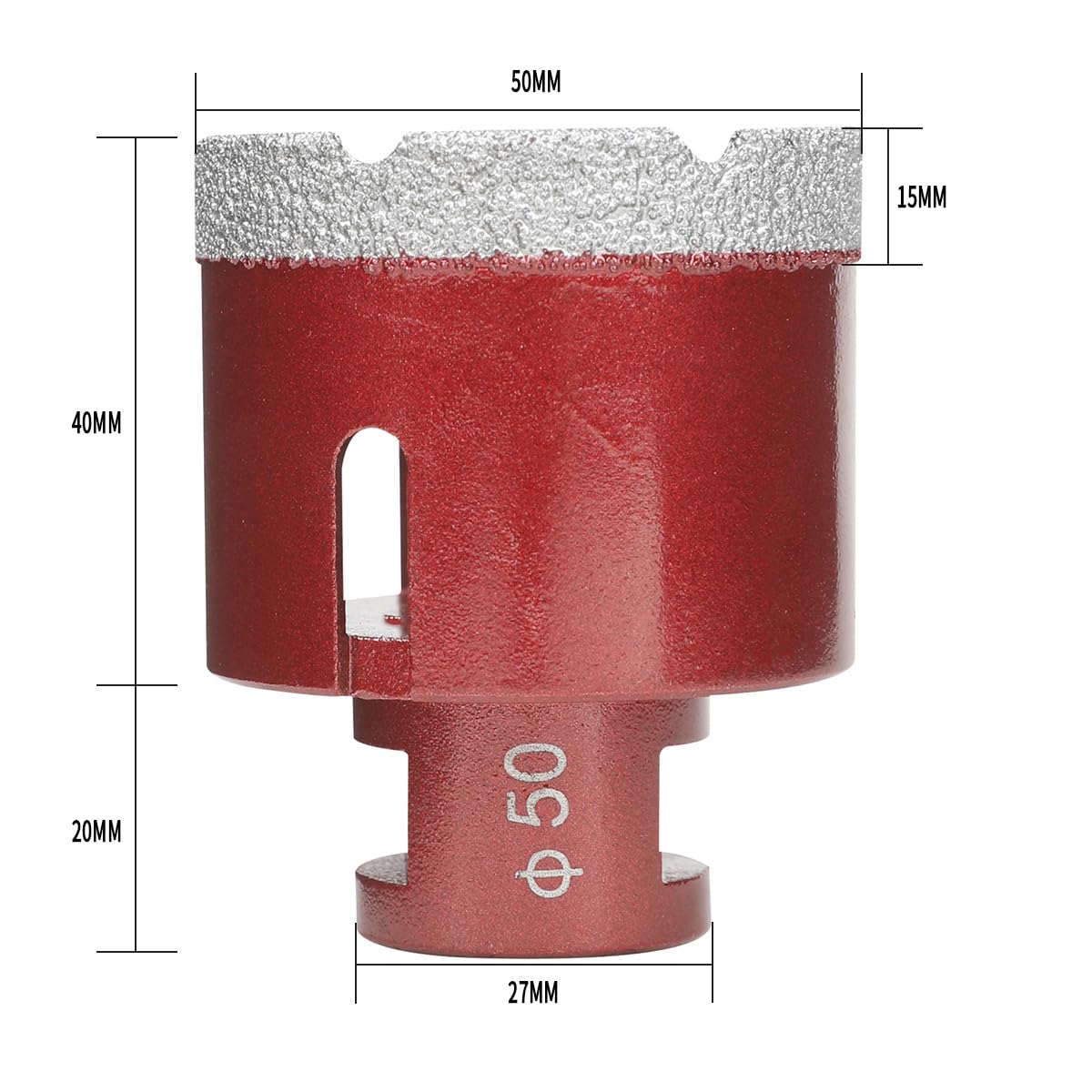 SUQIN 50mm Diamond Hole Saw Drill Bit with M14 Thread,Vacuum Brazed Tile Hole Saw Cutter for Tile Porcelain Ceramic Marble Granite Glass Drilling - Image 2
