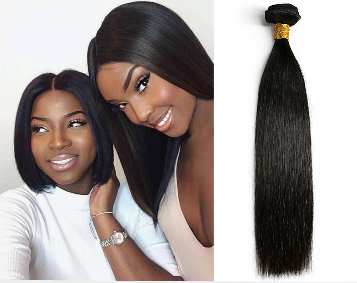 SIADEE 12 Inch 8A Grade Brazilian Real Virgin Human Straight Hair 1 Bundles 100g, Pack of 1, 100g/bundle, Natural Color Hair Bundles ï¼Ë†12 Inches Single Bundleï¼â€°