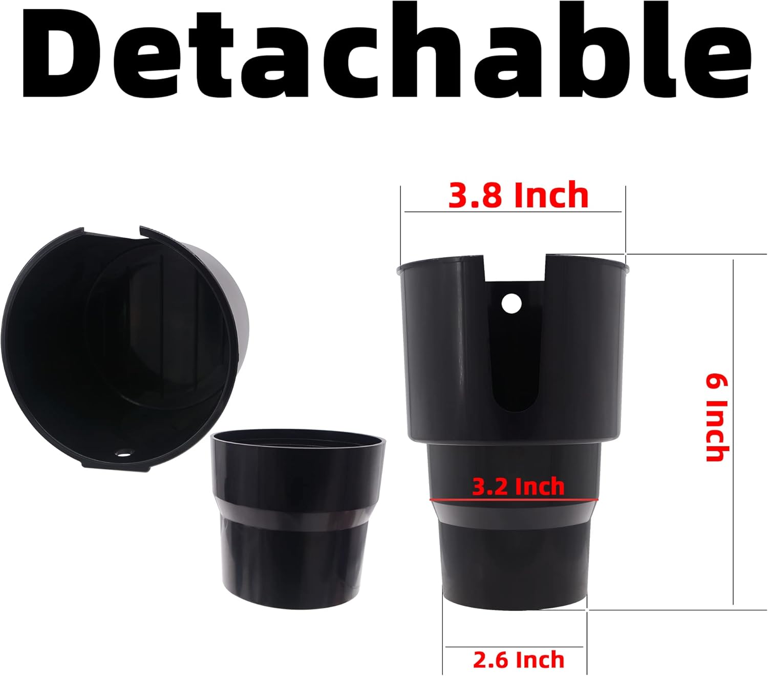 Large Car Cup Holder Adapter Compatible with Hydro Flask 32oz 40oz 50/50 Flask, Yeti 24/30/36oz, Nalgene 32oz Coffee Mugs - Car Interior Accessory Big Bottles Car Cup Holder (Up to 3.8 Inches)