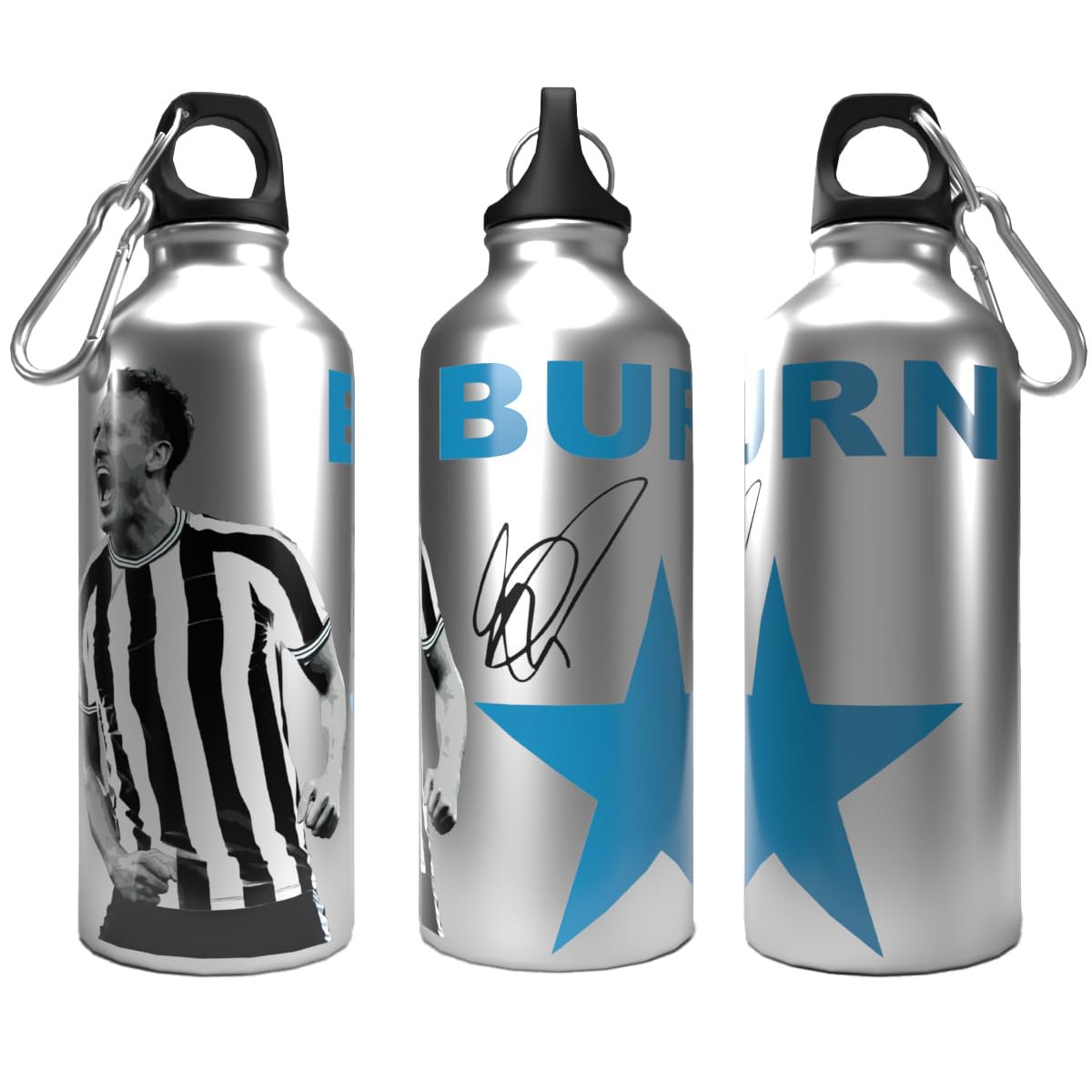 Partisan Multicolour Newcastle Bottle Burn 2-Lid Aluminium 600Ml Silver