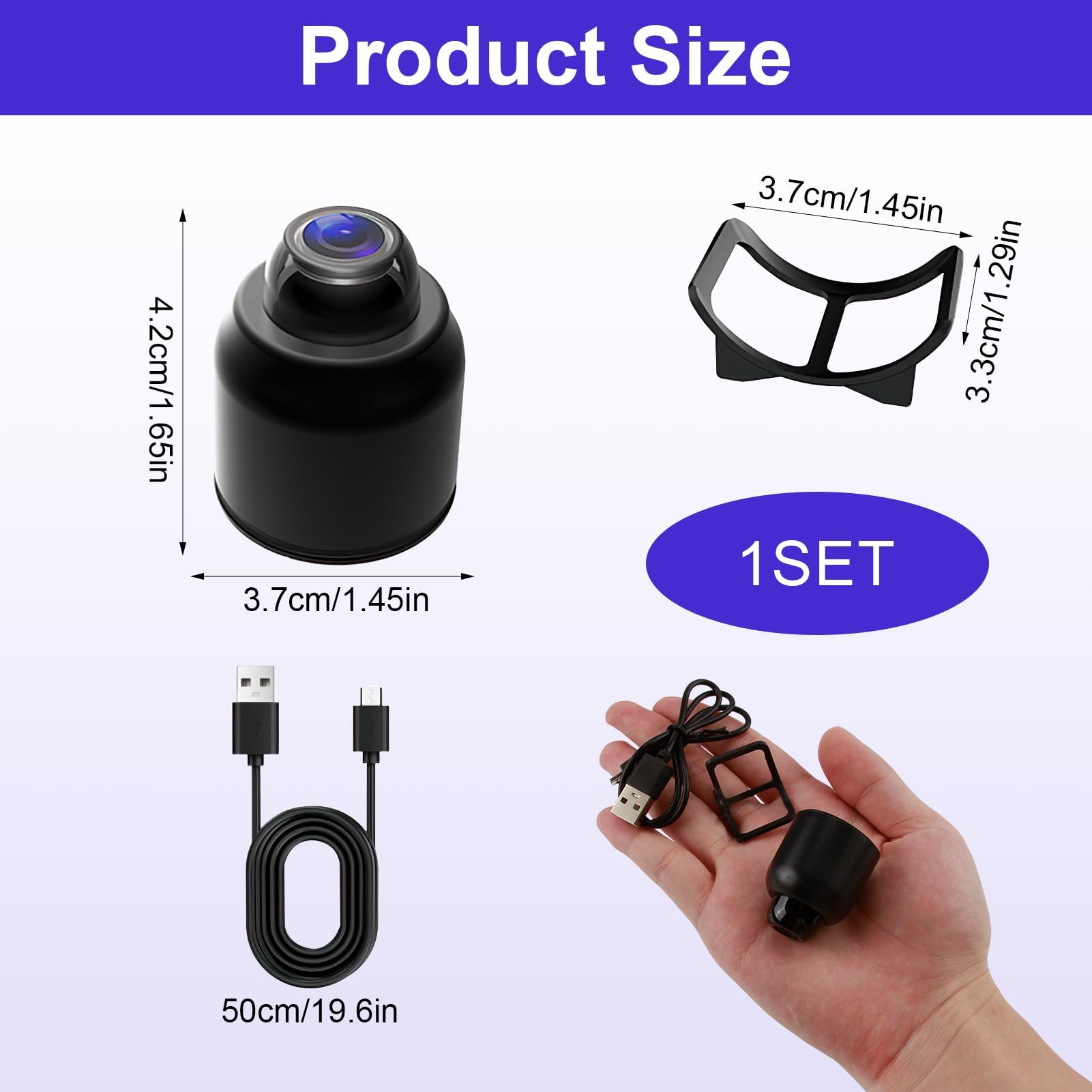 Mini Telecamera Spia Nascosta HD 1080P Senza Fili, Solo WiFi 2.4G NON 5G, Telecamera WiFi per Interno/Esterno con Visione Notturna, Rilevamento Movimento, Guida Setup Cartacea Inclusa