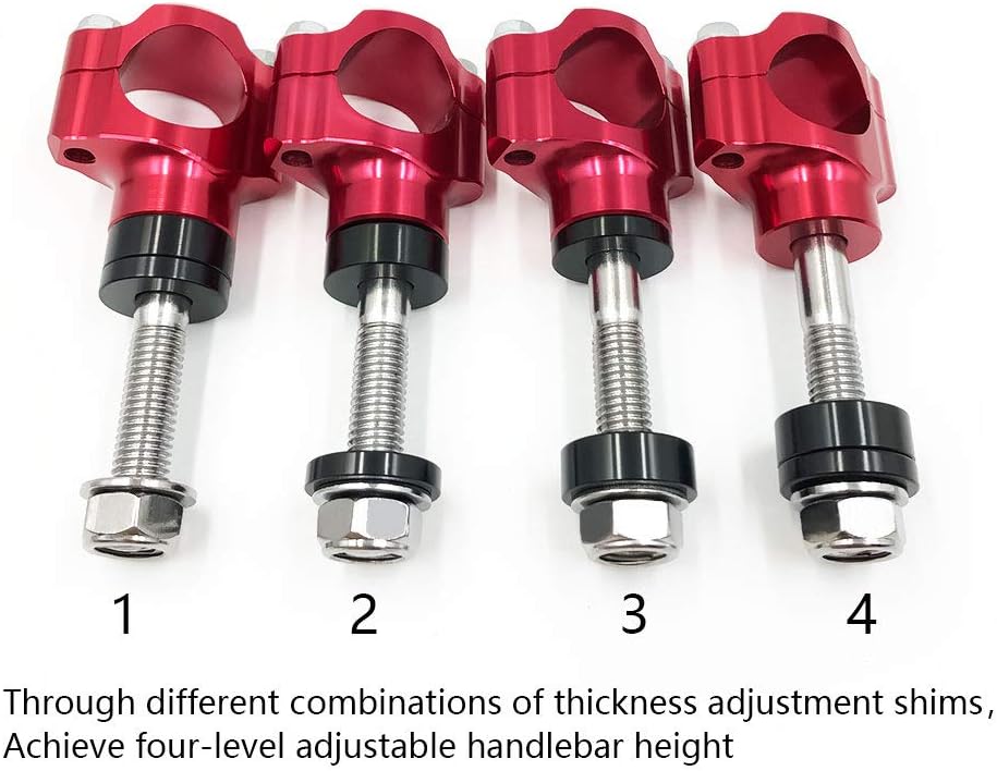 OTOM Motorcycle Handlebar Clamp CNC Aluminum Alloy Bar Clamps 28mm or 1 1/8" For WR KXF RMZ FE CRF HandleBar Riser (Red, 10mm)