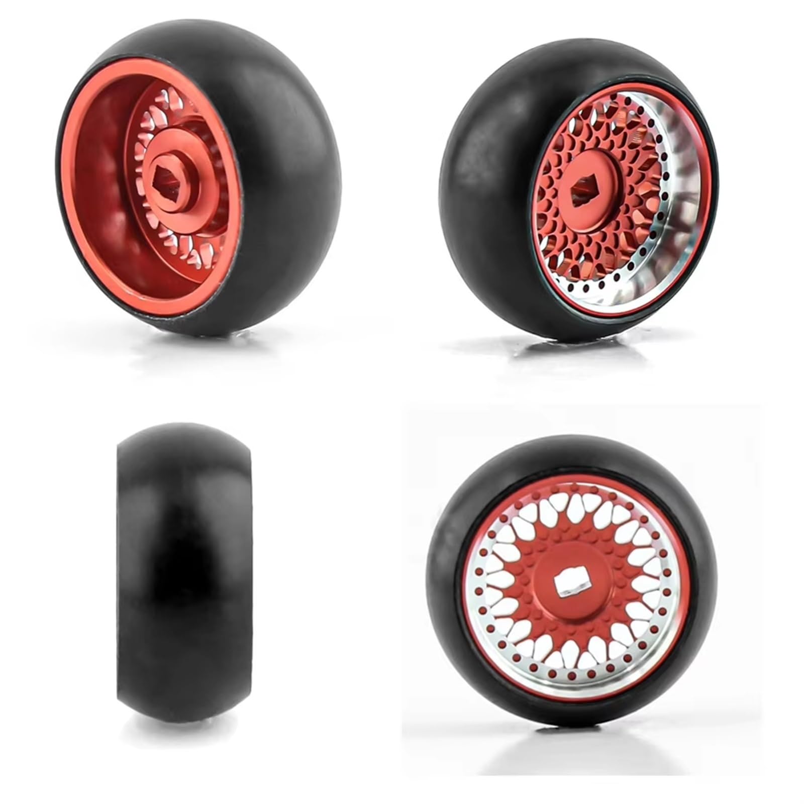Rc Tire Jante pour Wltoys 284131 pour K969 pour K989 pour Kyosho pour Z Pneu À Dérive en Plastique Dur Jante en Métal pour Pièces De Mise À Niveau De Voiture 1/28 RC