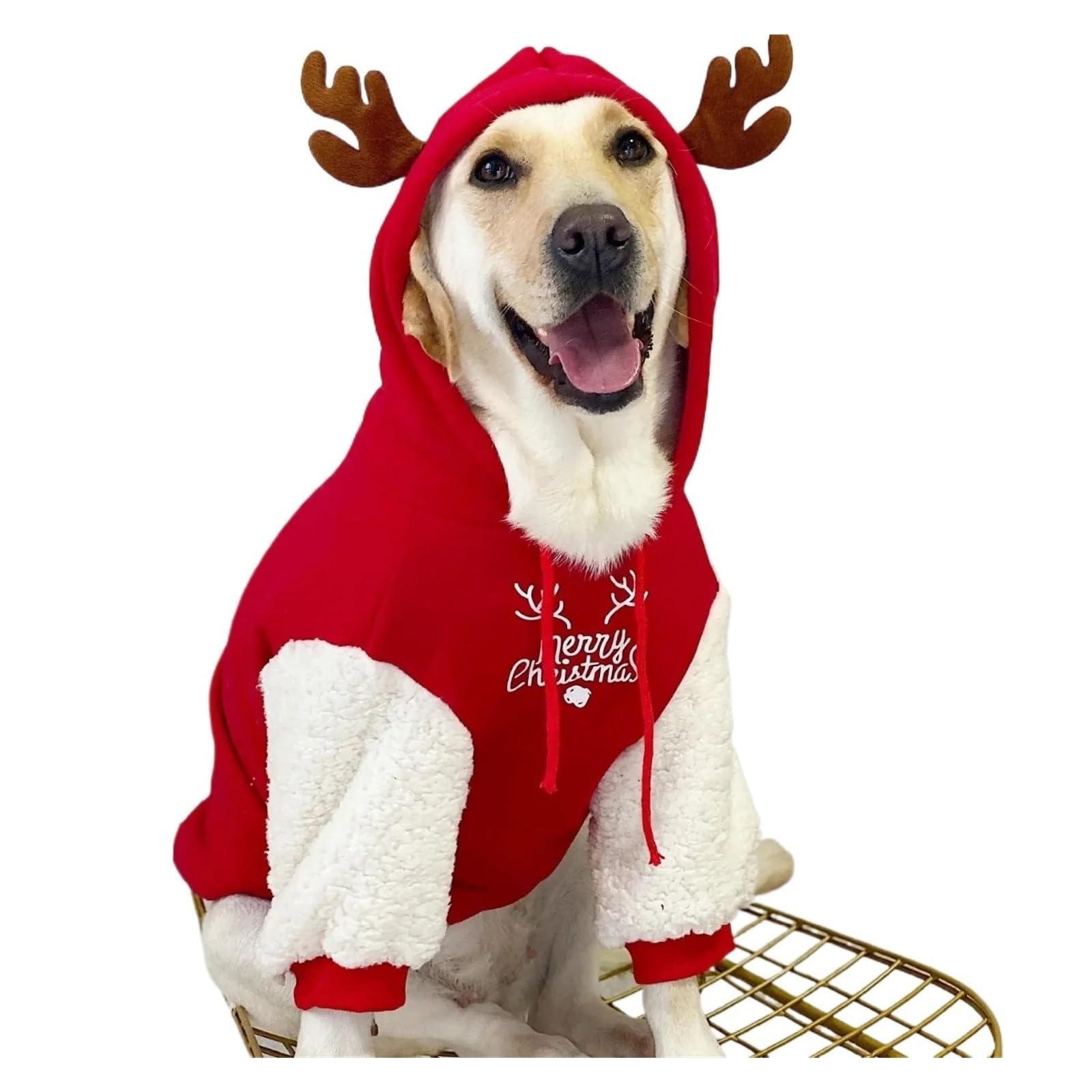 Ubranka dla psa zimowe ciepłe bawełniane polarowe bluzy świąteczne w kolorze jelonka duży golden retriever labrador(8XL(16.5-20KG))