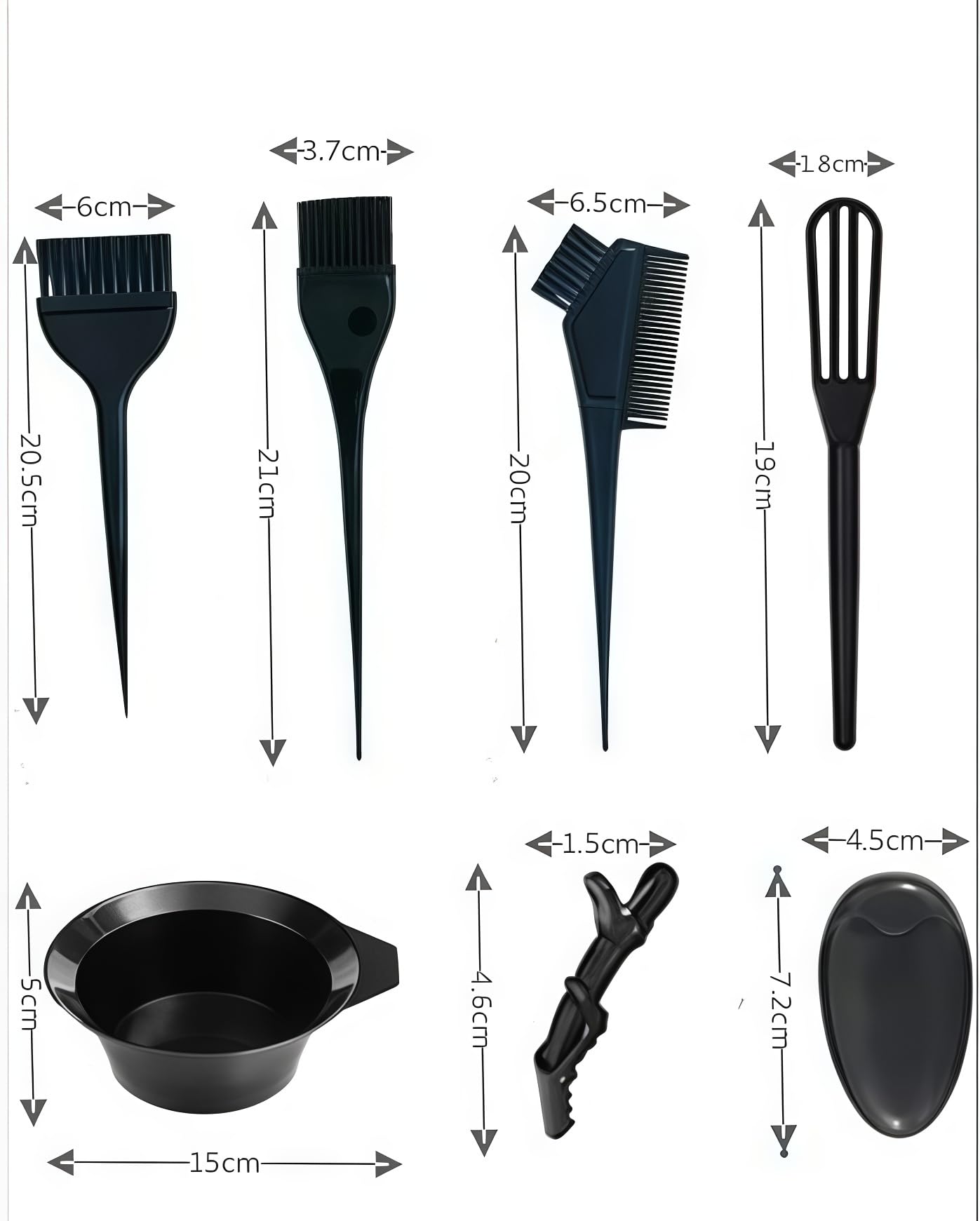 Lot de 24 accessoires de teinture de cheveux avec bol, cape, gants, princes, pour coloration à la maison
