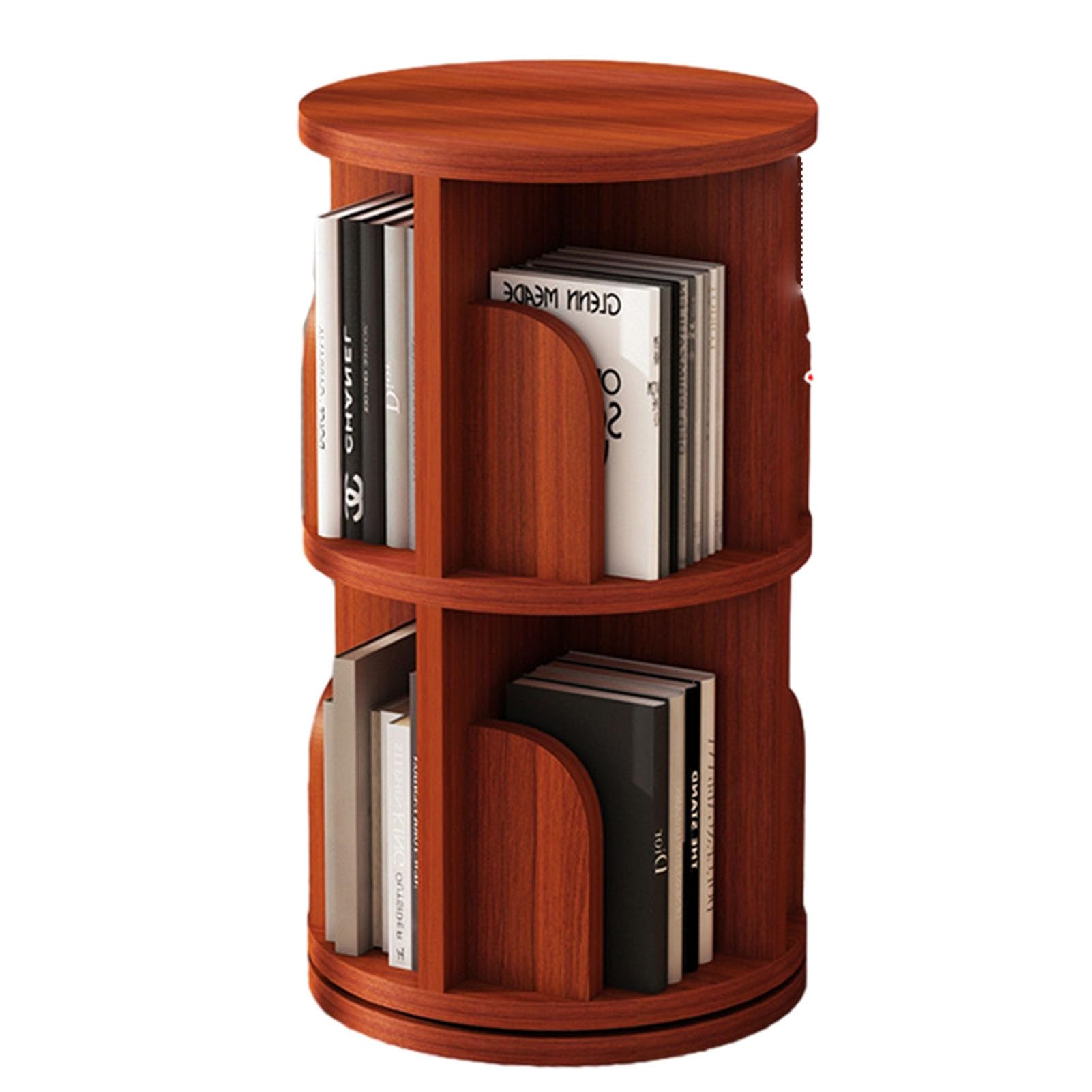 2/3/4/5 Tier Rotating Bookshelf Revolving Bookcase For Kids Adults Rotating Bookcase For Bedroom Living Room Study Room (Color : Teak, Size : 39 * 68cm)