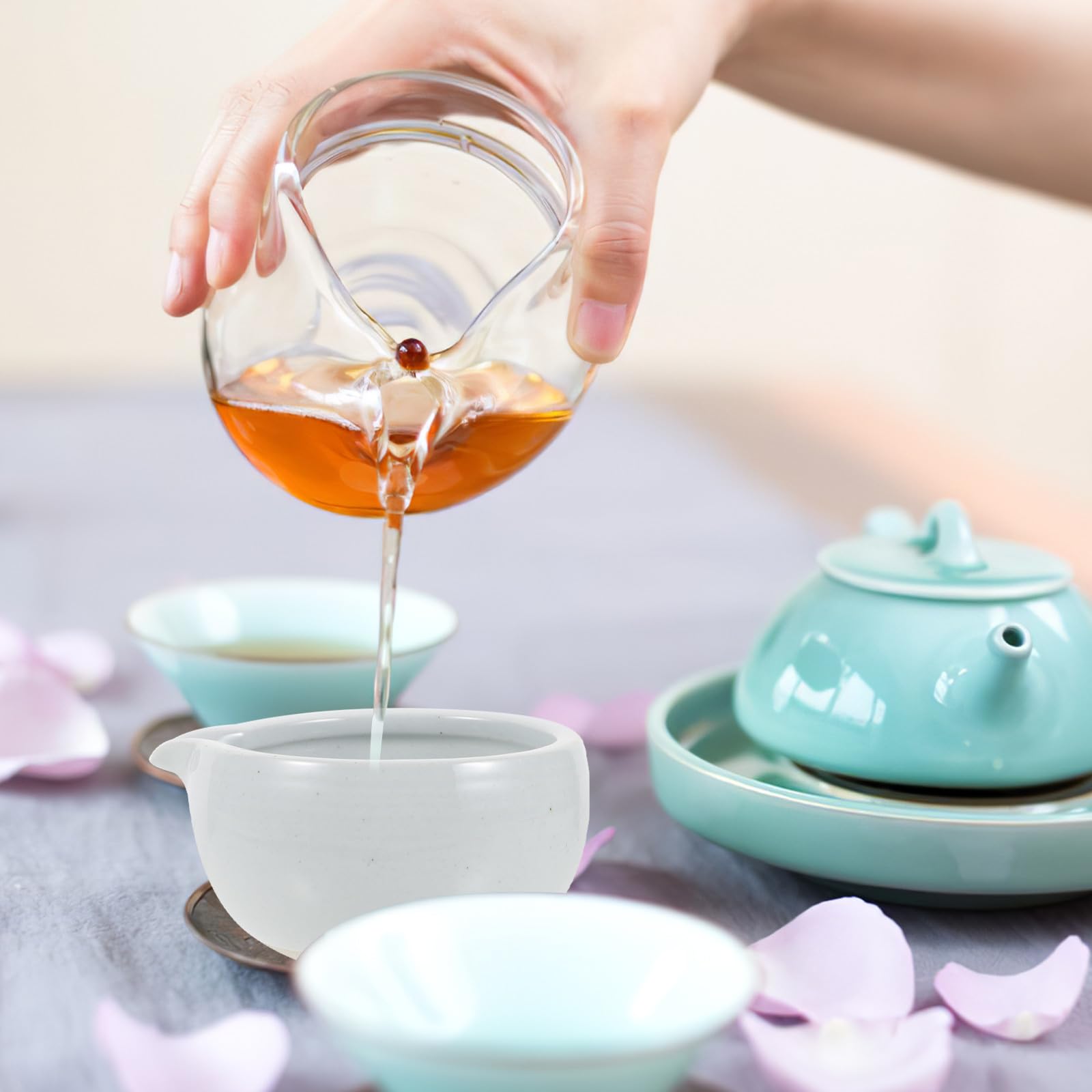 Operitacx Cuenco de Matcha Japonés de Cerámica Blanco con Pico Vertedor y Capacidad de 525ml, Fácil de Usar para Ceremonia del Té en Casa o Casa de Té Tradicional