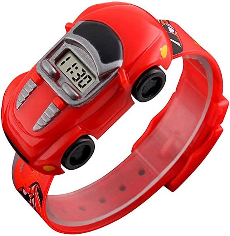 Kids Toy Watch, Children's Fashion Car Modeling Electronic Watch Male and Female Student Watch,Red