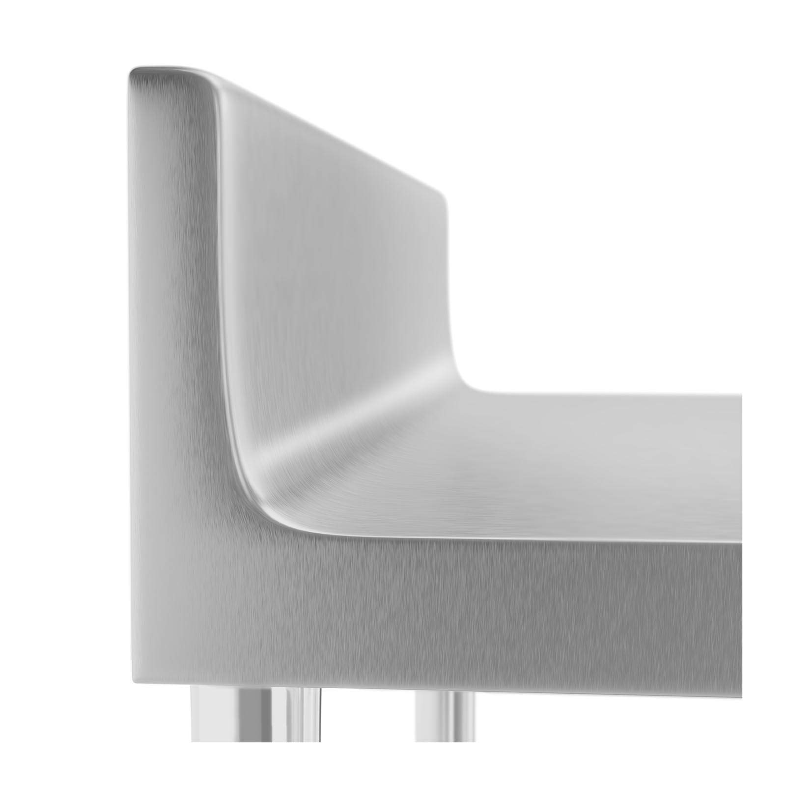 Royal Catering Mesa De Acero Inoxidable para Hostelería RCAT-60/60-N (Superficie de Trabajo de 60 x 60 cm, con antisalpique, Capacidad de Carga de 250 kg)